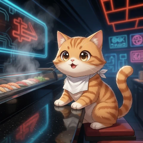 Pew waiting for sushi